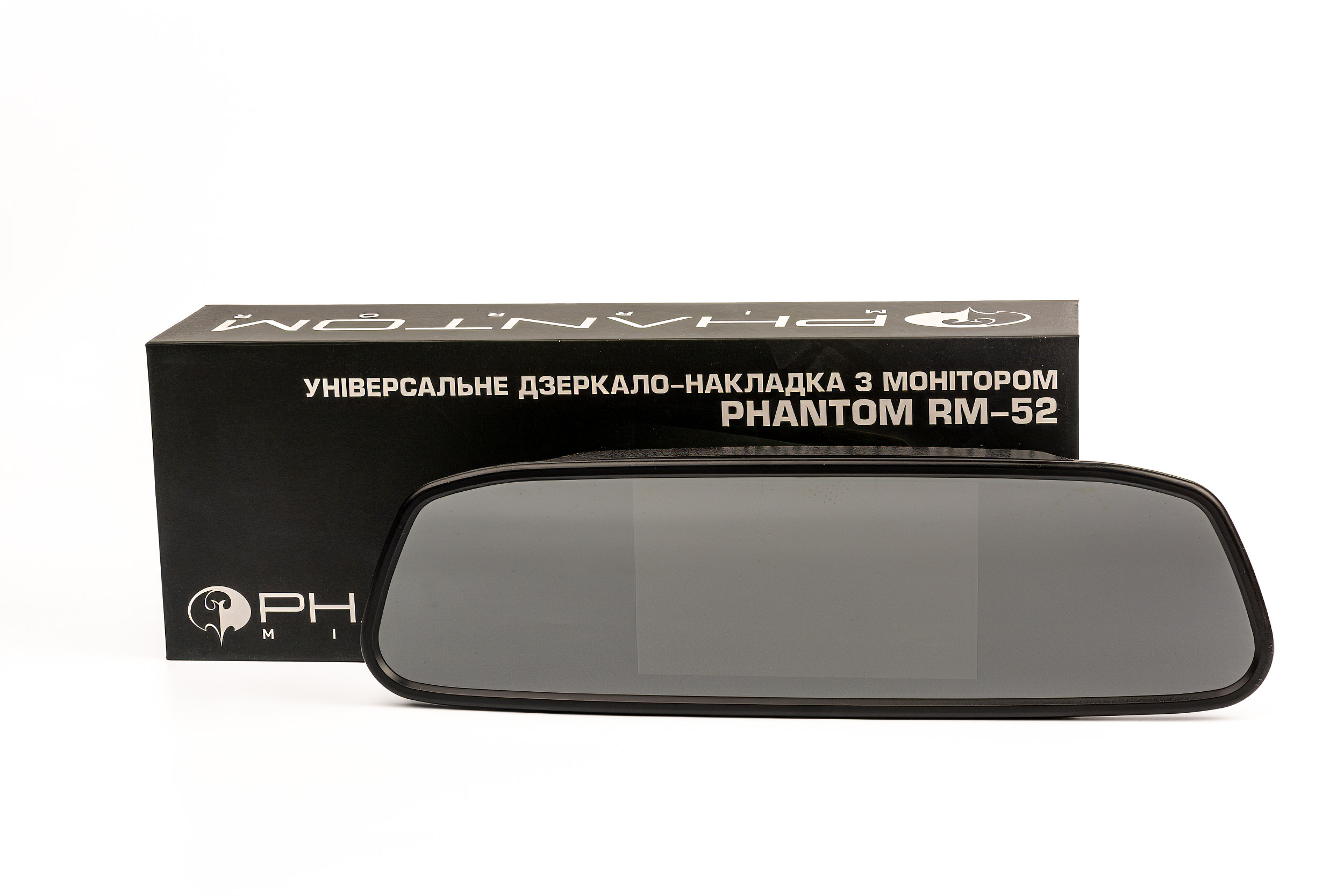 Універсальне дзеркало-накладка з монітором PHANTOM RM-52