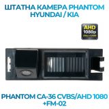 Штатна відеокамера заднього огляду PHANTOM CA-36 CVBS/AHD 1080+FM-02 b (Hyundai/Kia)